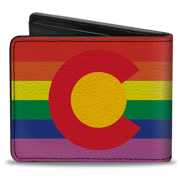 Buckle-Down Bi-Fold Wallet - Colorado Flags2 Pride