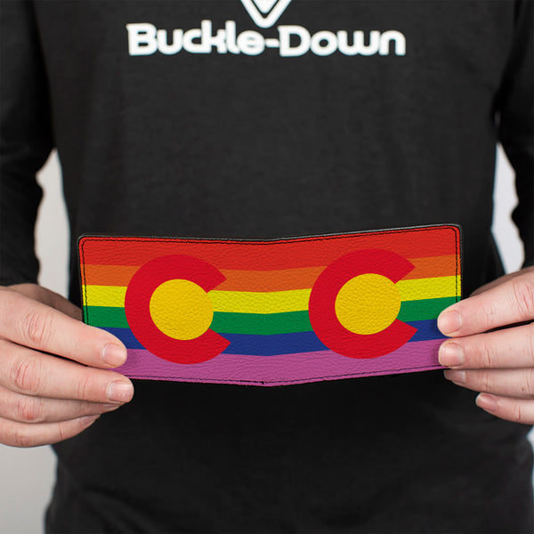 Buckle-Down Bi-Fold Wallet - Colorado Flags2 Pride