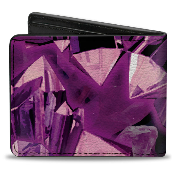 Buckle-Down Bi-Fold Wallet - Crystals Purples