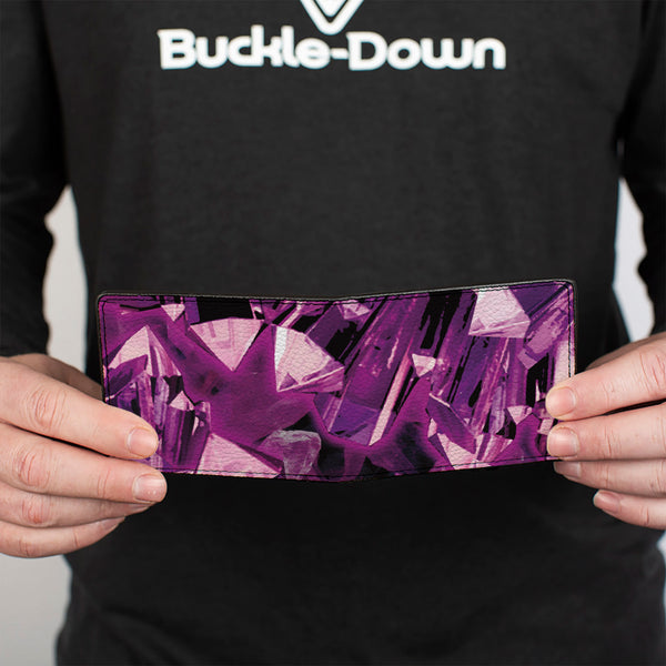 Buckle-Down Bi-Fold Wallet - Crystals Purples