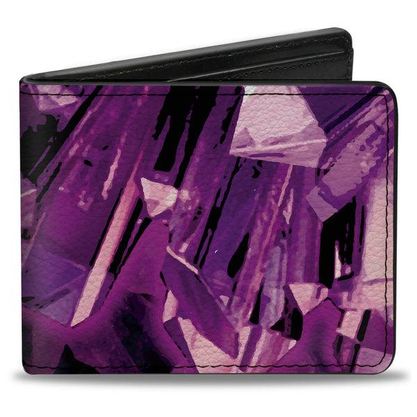 Buckle-Down Bi-Fold Wallet - Crystals Purples