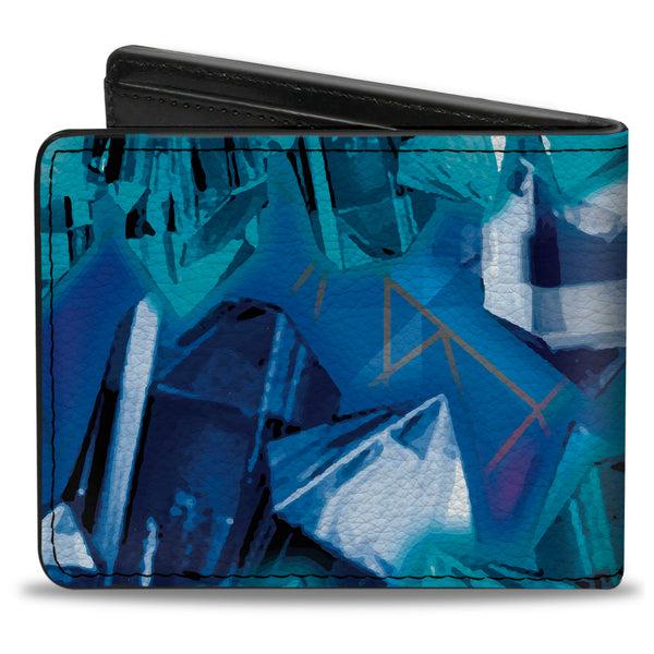 Buckle-Down Bi-Fold Wallet - Crystals2 Blues Purples