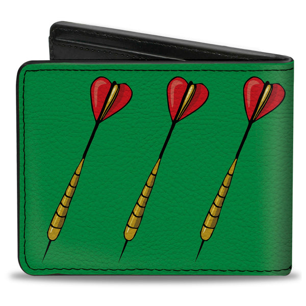 Buckle-Down Bi-Fold Wallet - Darts Green Multi Color