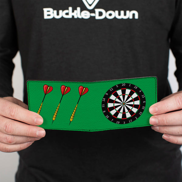 Buckle-Down Bi-Fold Wallet - Darts Green Multi Color