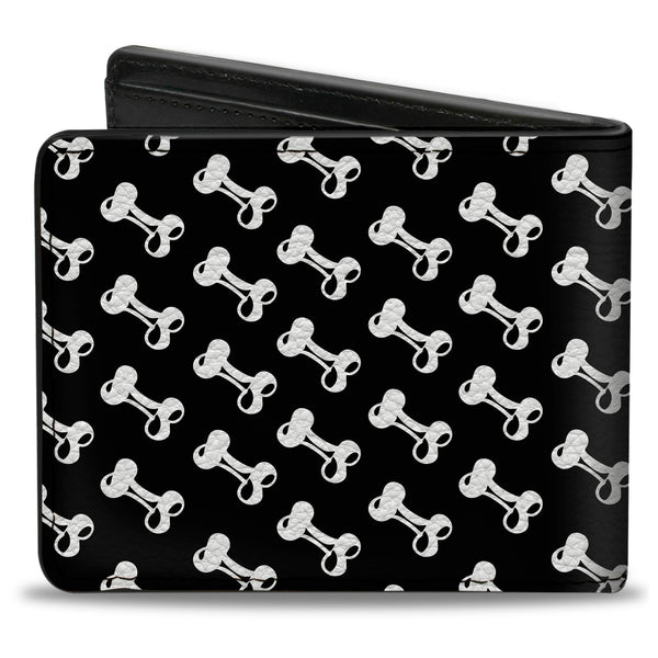 Buckle-Down Bi-Fold Wallet - Dog Bone Black White