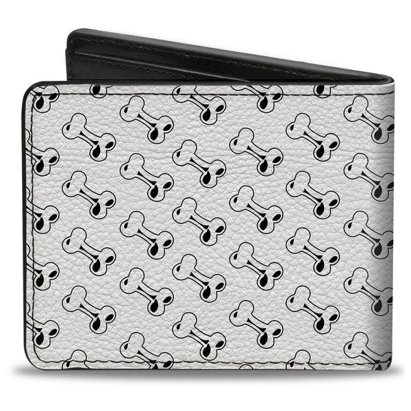 Buckle-Down Bi-Fold Wallet - Dog Bone White Black