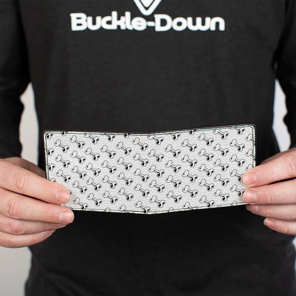 Buckle-Down Bi-Fold Wallet - Dog Bone White Black