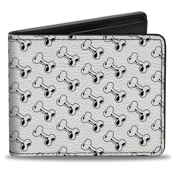 Buckle-Down Bi-Fold Wallet - Dog Bone White Black