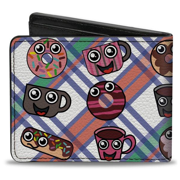 Buckle-Down Bi-Fold Wallet - Donuts & Coffee Cartoon