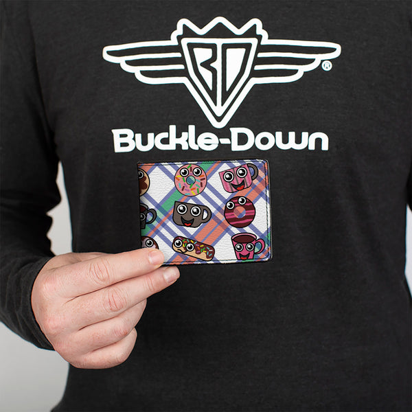 Buckle-Down Bi-Fold Wallet - Donuts & Coffee Cartoon