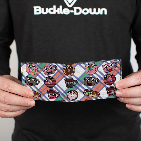 Buckle-Down Bi-Fold Wallet - Donuts & Coffee Cartoon