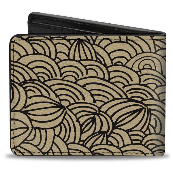 Buckle-Down Bi-Fold Wallet - Doodle1 Cream Black
