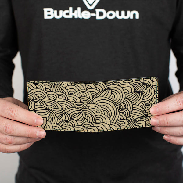 Buckle-Down Bi-Fold Wallet - Doodle1 Cream Black