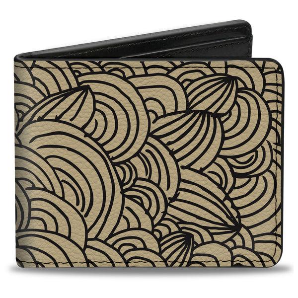 Buckle-Down Bi-Fold Wallet - Doodle1 Cream Black