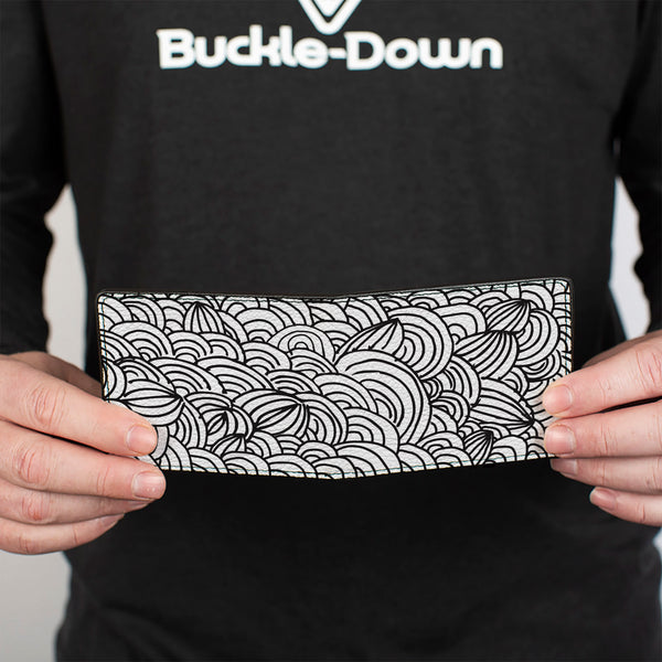 Buckle-Down Bi-Fold Wallet - Doodle1 White Black