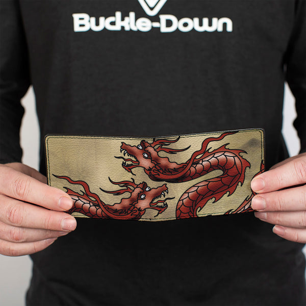 Buckle-Down Bi-Fold Wallet - Dragons Tan