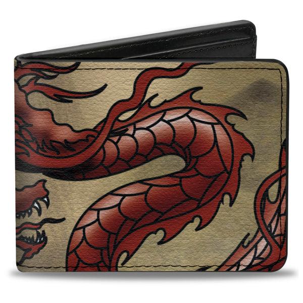Buckle-Down Bi-Fold Wallet - Dragons Tan