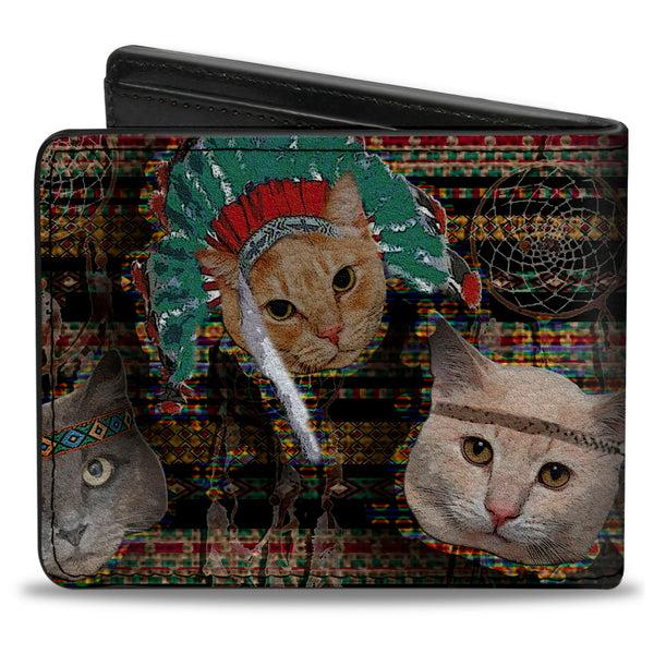 Buckle-Down Bi-Fold Wallet - Dream Catcher Cats