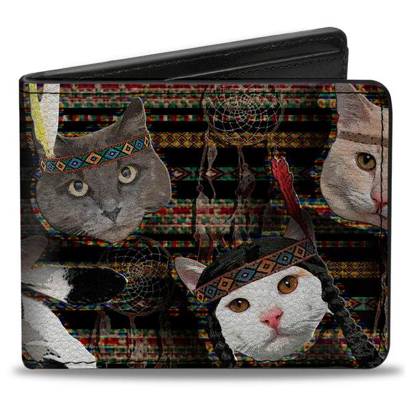 Buckle-Down Bi-Fold Wallet - Dream Catcher Cats