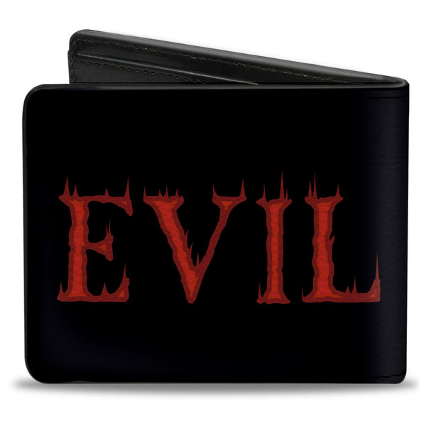 Buckle-Down Bi-Fold Wallet - Evil Flaming Black Red
