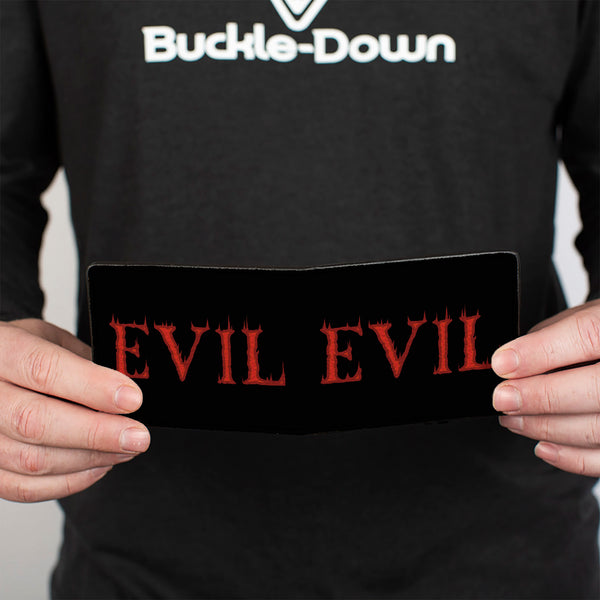 Buckle-Down Bi-Fold Wallet - Evil Flaming Black Red