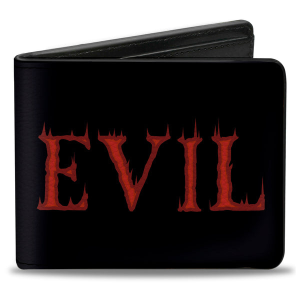 Buckle-Down Bi-Fold Wallet - Evil Flaming Black Red