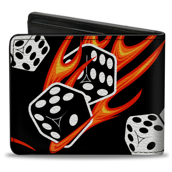 Buckle-Down Bi-Fold Wallet - Flaming Dice