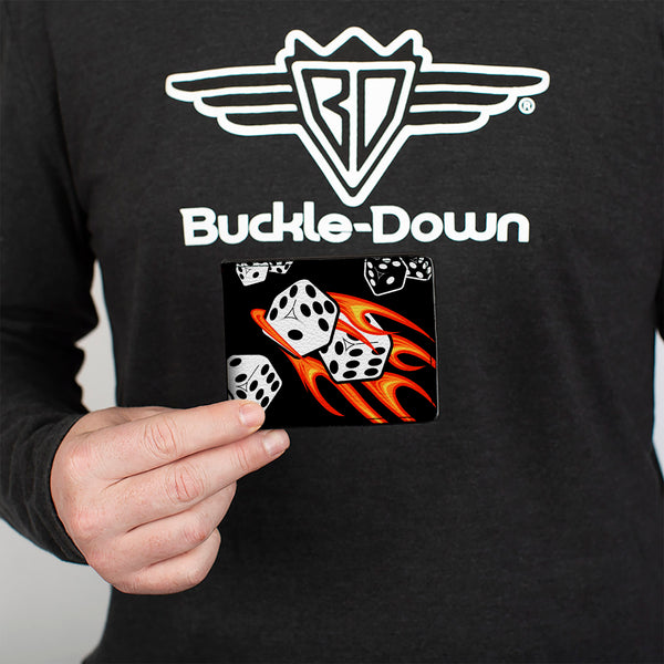 Buckle-Down Bi-Fold Wallet - Flaming Dice