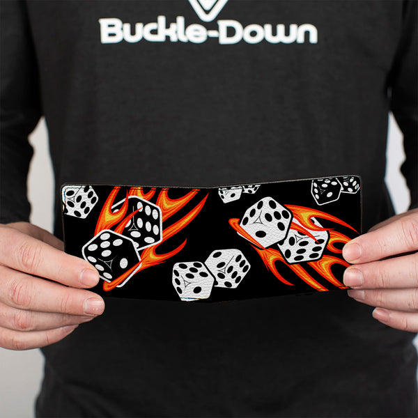 Buckle-Down Bi-Fold Wallet - Flaming Dice
