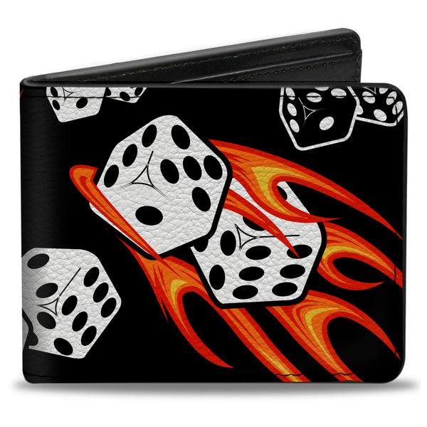 Buckle-Down Bi-Fold Wallet - Flaming Dice