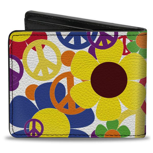 Buckle-Down Bi-Fold Wallet - Flower Peace Power