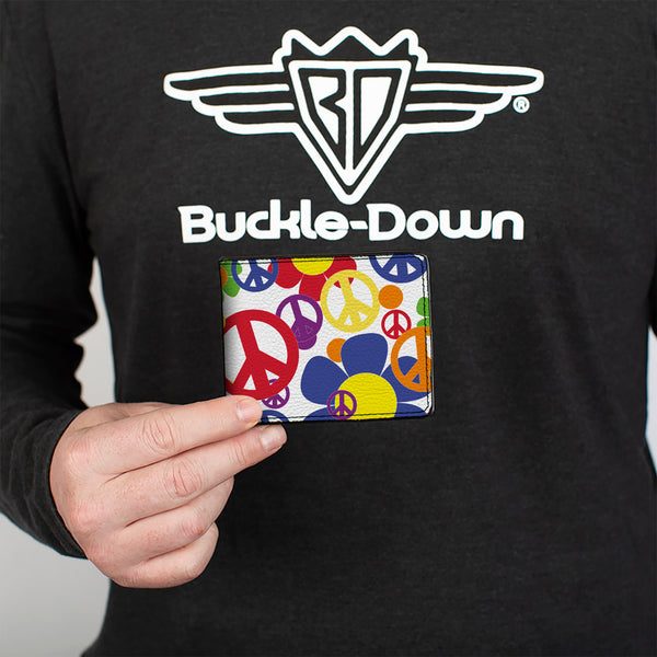 Buckle-Down Bi-Fold Wallet - Flower Peace Power