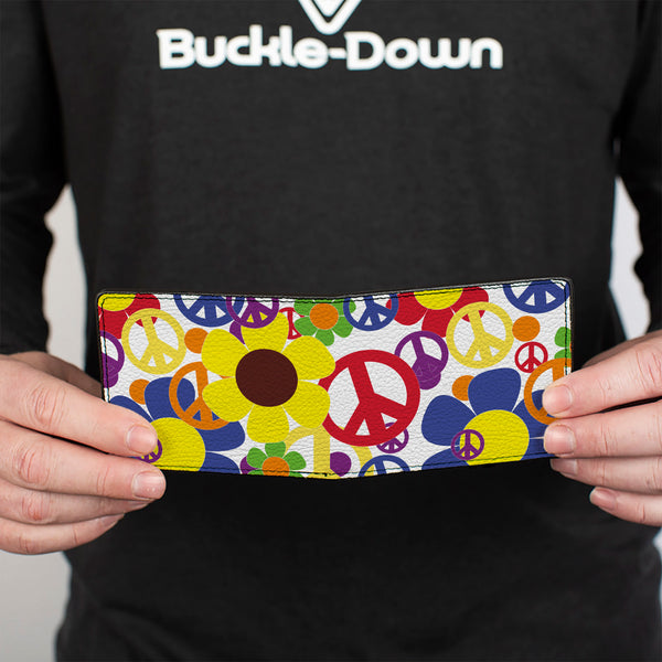 Buckle-Down Bi-Fold Wallet - Flower Peace Power