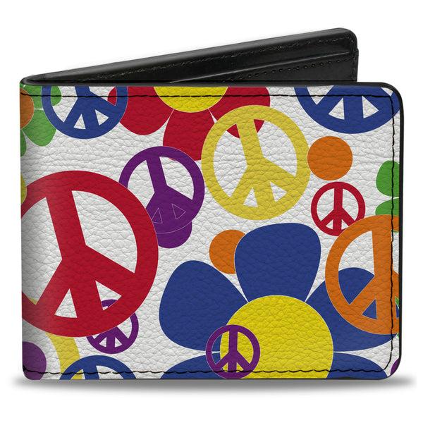 Buckle-Down Bi-Fold Wallet - Flower Peace Power
