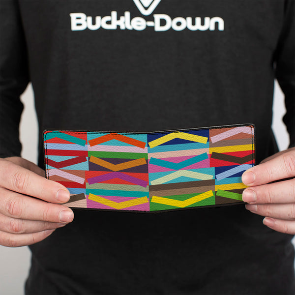 Buckle-Down Bi-Fold Wallet - Geometric10 Multi Color