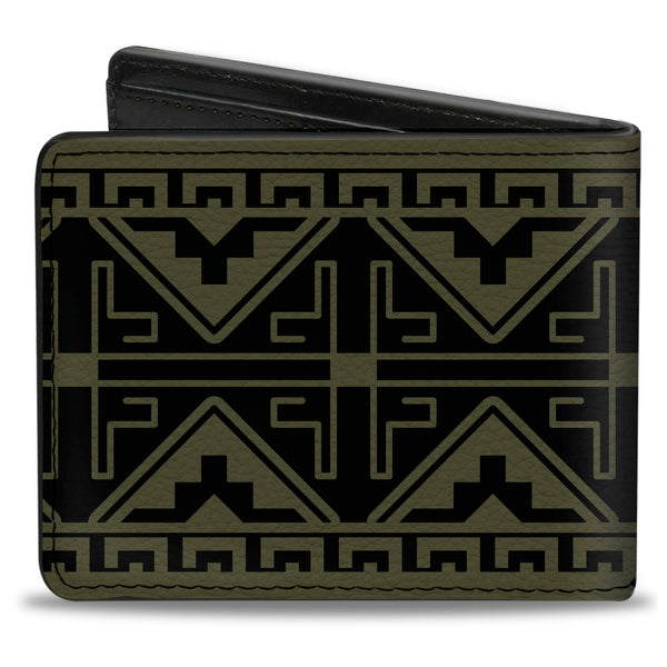 Buckle-Down Bi-Fold Wallet - Geometric7 Black Olive