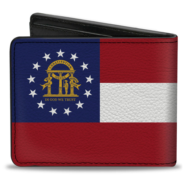 Buckle-Down Bi-Fold Wallet - Georgia Flags Black