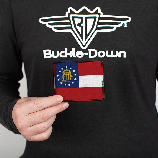 Buckle-Down Bi-Fold Wallet - Georgia Flags Black