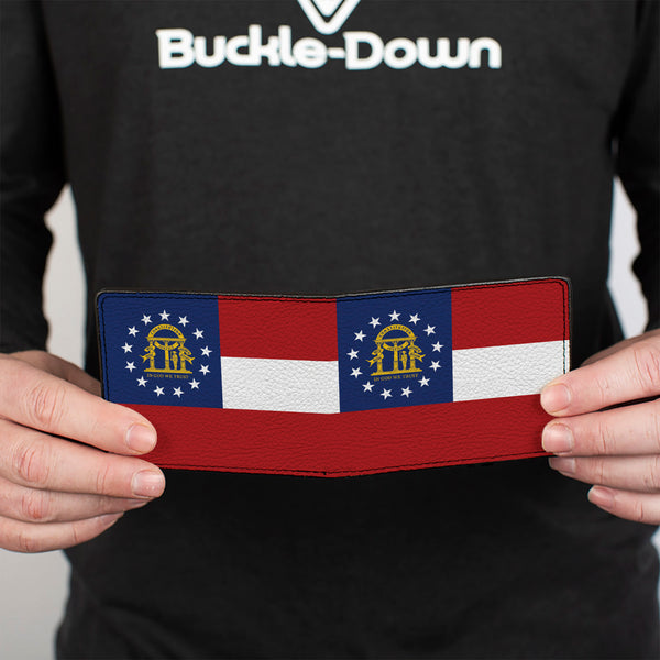 Buckle-Down Bi-Fold Wallet - Georgia Flags Black