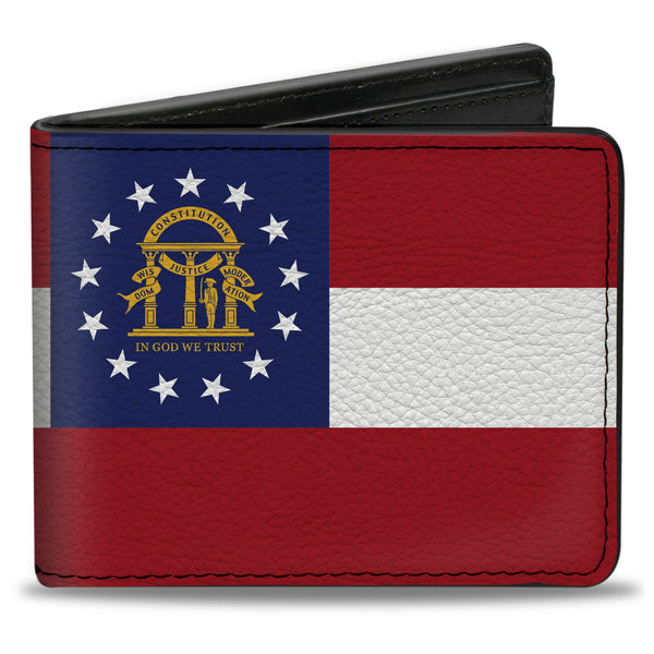 Buckle-Down Bi-Fold Wallet - Georgia Flags Black