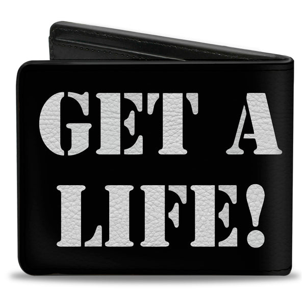 Buckle-Down Bi-Fold Wallet - GET A LIFE Black White
