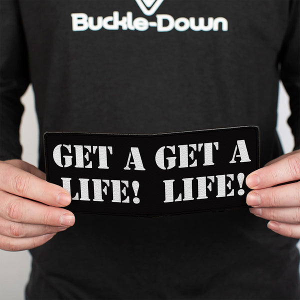 Buckle-Down Bi-Fold Wallet - GET A LIFE Black White