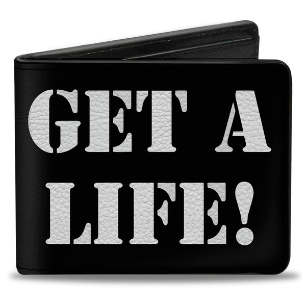 Buckle-Down Bi-Fold Wallet - GET A LIFE Black White
