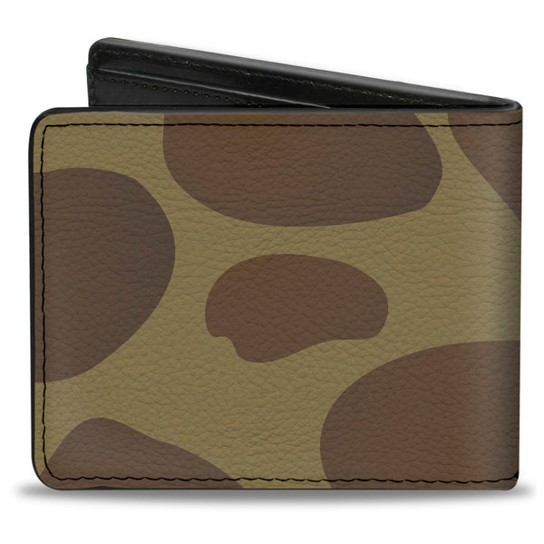 Buckle-Down Bi-Fold Wallet - Giraffe Spots Tan Brown