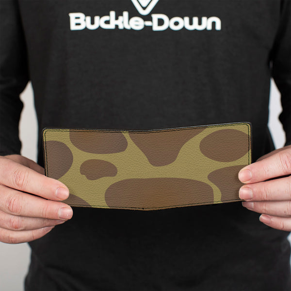 Buckle-Down Bi-Fold Wallet - Giraffe Spots Tan Brown