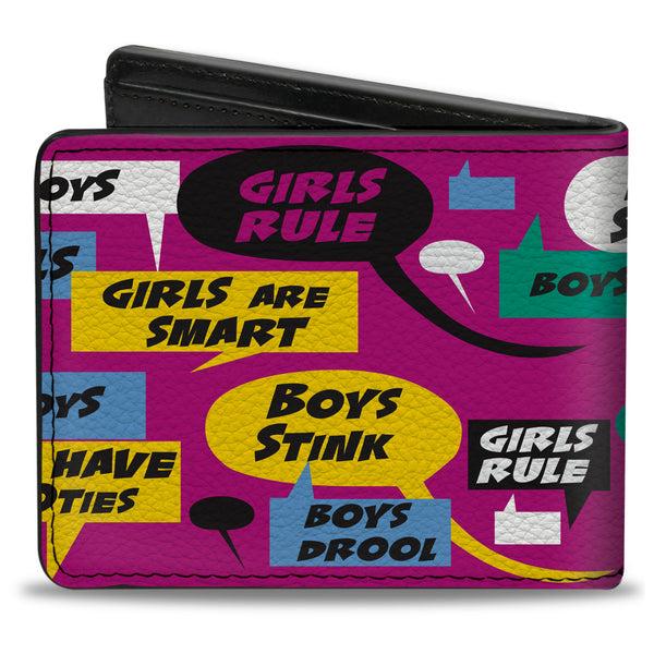 Buckle-Down Bi-Fold Wallet - Girls Rule Bubbles