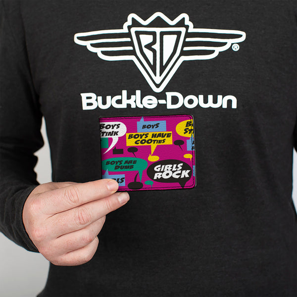 Buckle-Down Bi-Fold Wallet - Girls Rule Bubbles