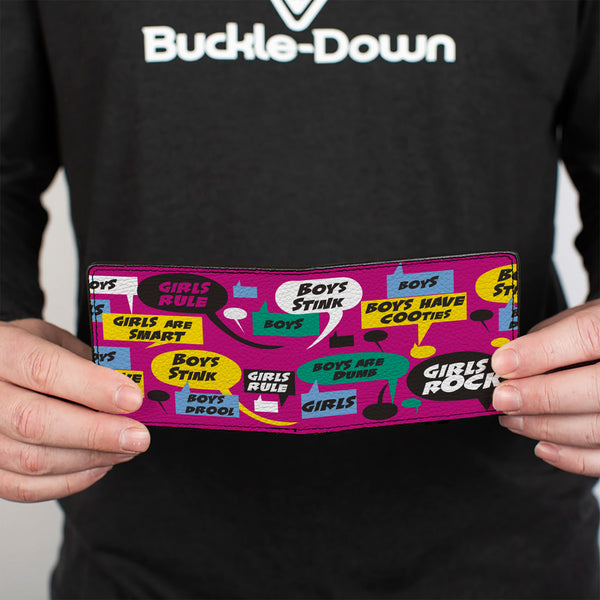 Buckle-Down Bi-Fold Wallet - Girls Rule Bubbles