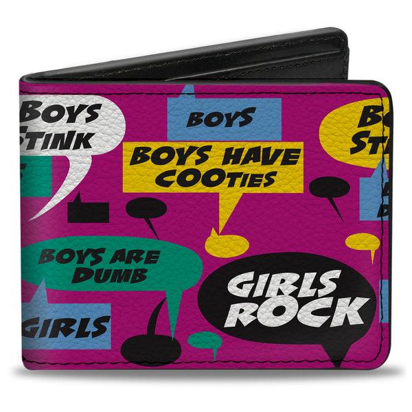 Buckle-Down Bi-Fold Wallet - Girls Rule Bubbles