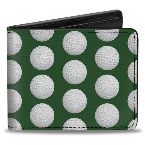 Buckle-Down Bi-Fold Wallet - Golf Balls Green White